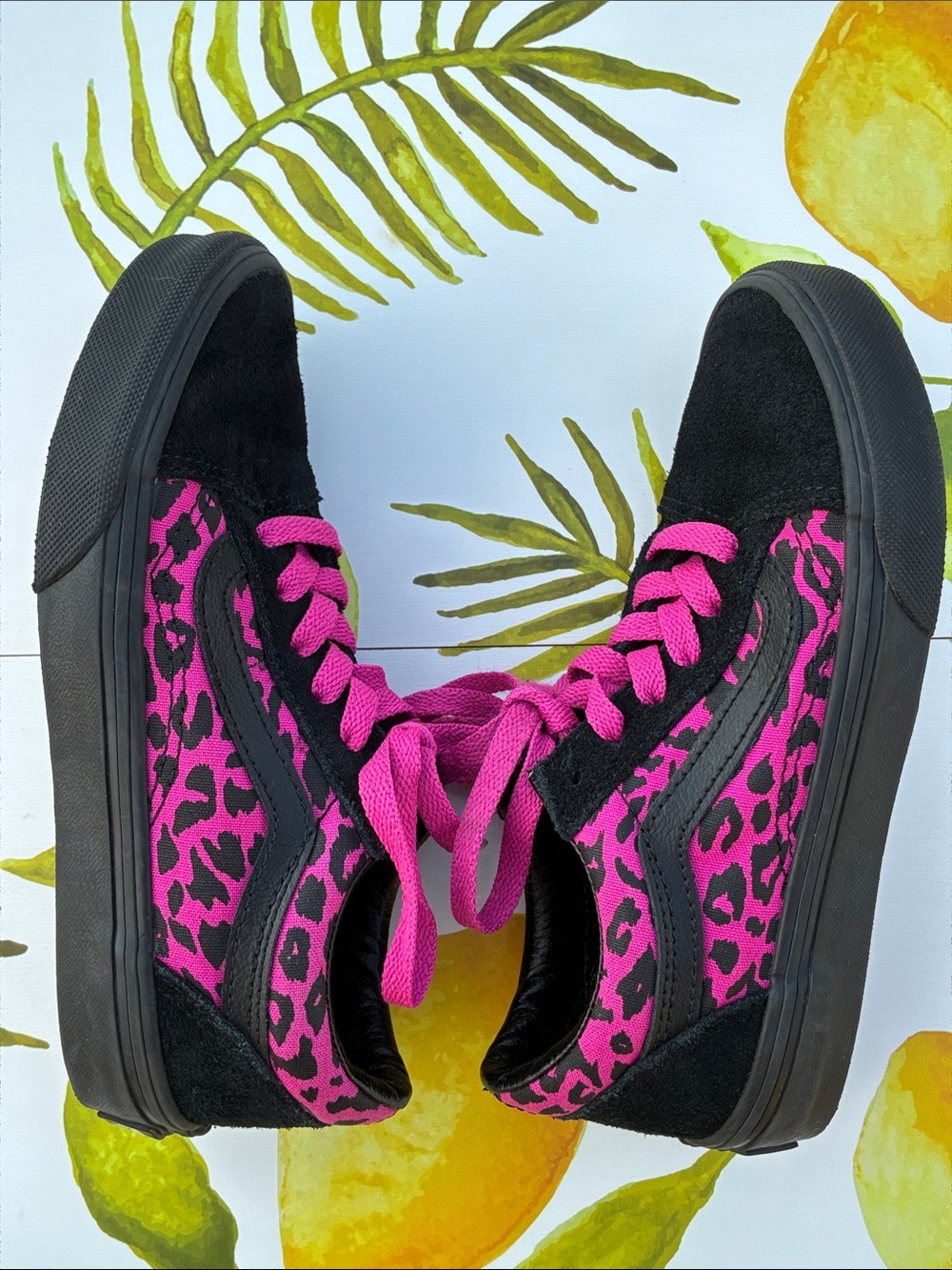 Vans Pink/Black Leopard Print 2